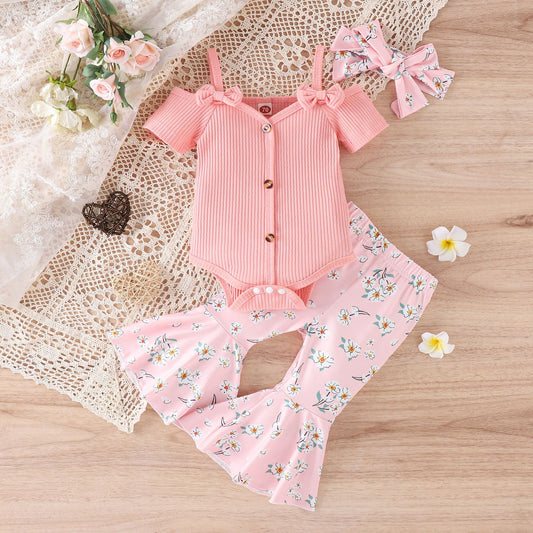 Baby Bloom™ Bellflower Romper & Flare Pants Set