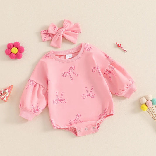 Baby Bloom™ Bowknit Long-Sleeve Romper